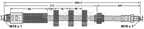 Brake hose front - brake, for