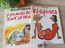 Lot 2 Bandes dessinées Y'en aura pour tout le monde / Copines - Reiser / Coluche