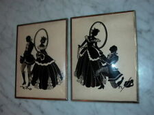 2 Vintage Curved Glass Reverse