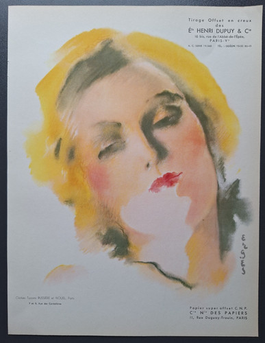 Planche gravure 1932 visage - :, "visage