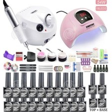 Kit Nail Art Débutant 20 Couleurs Vernis Lampe UV Manucure Ongles Electroménager