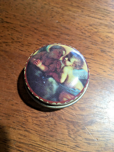 Pilulier rond métal décor - métal,