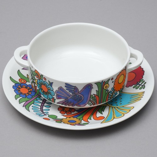 70s bol soupe avec soucoupe - bol,