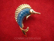 Broche "Espadon" Résine Bleu