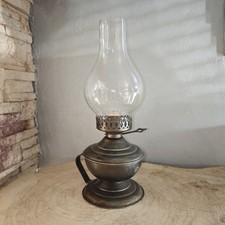 Grande Lampe A Huile/Pétrole En Étain