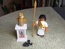 Egypte PLAYMOBIL - Grand Prêtre vase canope tête d'Anubis socle lance scorpion