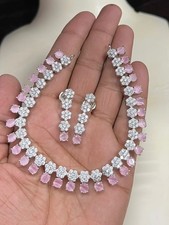 Ensemble Bijoux Indien Bollywood Mariage Plaqué Argent Zircone Mariage Femme E15