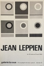 AFFICHE ORIGINALE – EXPOSITION – JEAN LEPPIEN – GALERIE DE LA ROUE - 1969