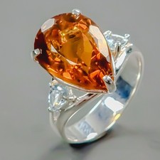 Bague ancienne quartz citrine