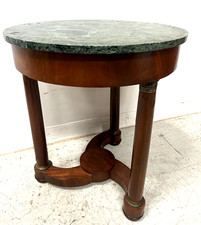 Guéridon rond de style Empire en acajou et placage XX siècle