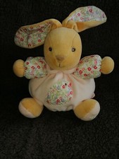 Doudou peluche lapin boule beige rose fleurs liberty Kaloo Etat neuf