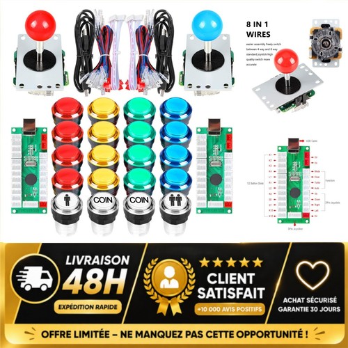 Kit arcade diy joueurs usb - diy, 2