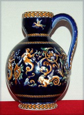 GIEN, Lourd vase à anse en