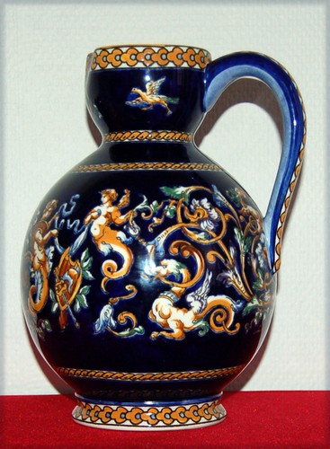 Gien lourd vase anse - gien,, en