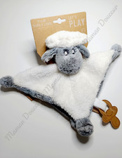 Doudou Plat Carré Mouton Gris