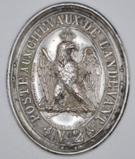 Plaque de métier - Relai  de LANDÉVANT postillon n° 2 Ameling Auguste graveur