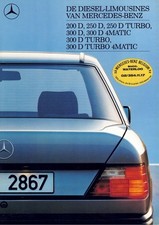 Catalogue Brochure Mercedes 200D / 250D / 300D W124 09/1988 Pays Bas Nederland