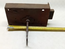 Ancienne et grosse  Serrure de porte  du XIXè en Fer  forgé + clé