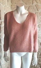 Pull rose col V neuf Talia