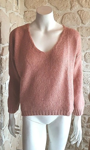 Pull rose col neuf - v, talia