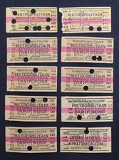 10 anciens ticket Paris Métro