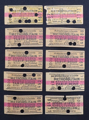 Anciens ticket paris métro - paris,