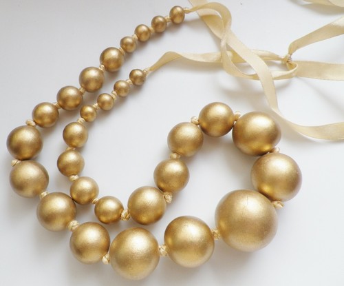 Grand collier rétro grosse - collier,