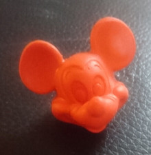 Figurine gomme  GLUPS WALT DISNEY PROD-TETE MICKEY-VERSION ORANG ANNEE 1970-RARE