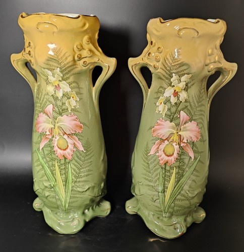 Paire vases faïence - paire, en