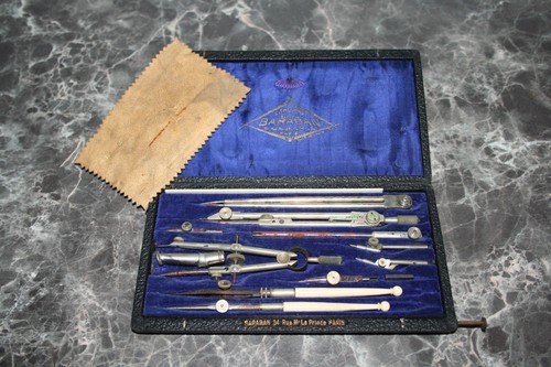 Coffret ancien compas et - compas,,