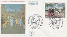 Enveloppe 1er jour Tableau du Douanier Rousseau Joueurs de Football 1967 FDC