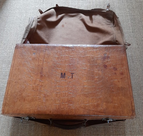 Valise ancienne cuir housse - cuir,