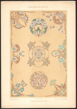 1900 Lithographie Rosaces