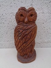 Statue hibou bois - hibou, en