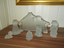 EXCEPTIONNEL Crèche Cristal  Goebel 1978 Marie Jesus Ange mouton Berger étable