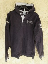 Sweat à capuche DRAGONS CATALANS style maillot rugby à XIII vintage noir ISC S