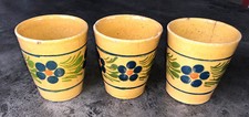 Ancien lot 3 verre broc mug décor fleurs en Grès d 'Alsace Poterie Soufflenheim