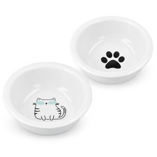 Gamelle Double Chien Chat en Céramique - 2x Bol 360 mL