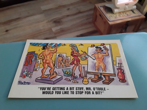 Comic postcard art humour nude - art,
