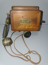 -ANCIEN TELEPHONE MURAL CAISSE NOYER MODELE 1910 ASSOCIATION OUVRIERS INST.   D