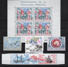 Timbre TAAF Poste aérienne 1989 complète neufs** 6 timbres et un bloc.