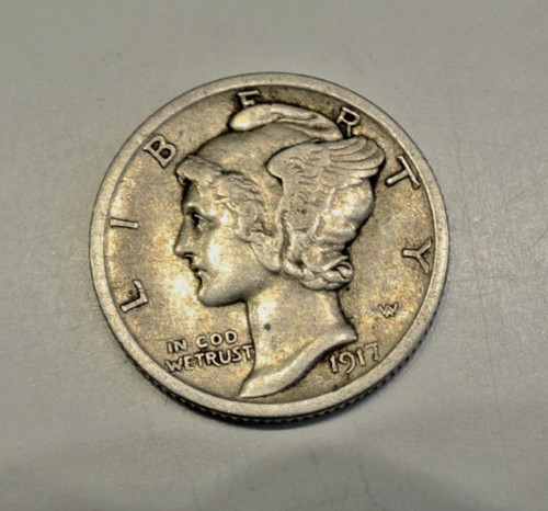 One dime 1917 silver argent - one, /argent