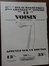 VOISIN 13 cylindres + lampe TITUS de TITO LANDI pub papier ILLUSTRATION 1930