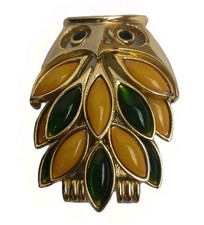 rare broche chouette couleur or bijou vintage / Broche Orena Paris