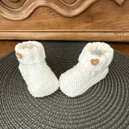Chaussons bébé tricot blanc