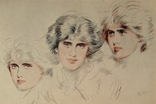 Photogravure L'OMBRELLE FEMME CHAPEAU CHAISE (1913) Hellen HELLEU Belle Epoque