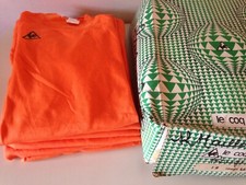 LOT 6 MAILLOTS LE COQ SPORTIF ANNEES 70 ORANGE STYLE PAYS BAS - LAVAL - LORIENT