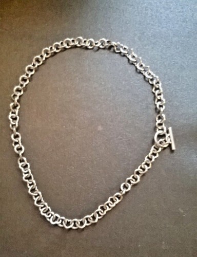 Collier acier argenté mailles