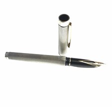 Ancien Stylo Plume Sheaffer Targa Argent Sterling 925 Plume Or 14K Fountain Pen