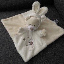 2976?Doudou Soft Plat Ours Déguisé Lapin Nicotoy Simba Toys Blanc Beige